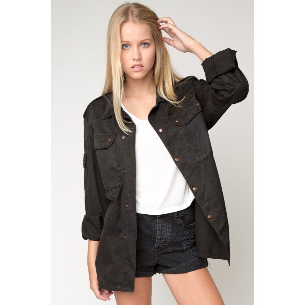 Brandy Melville Black Army Jacket
